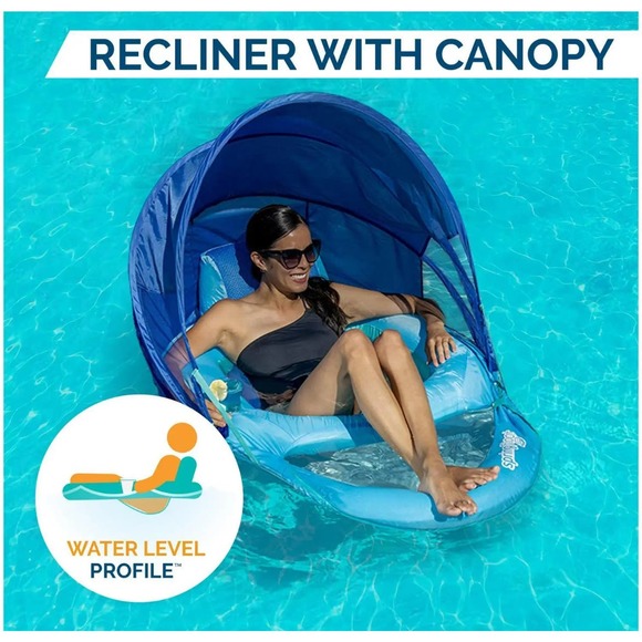 Spring Floats Self Inflating SwimWays | Toys | Swimways Spring Float Canopy Recliner Chair Swimming ...